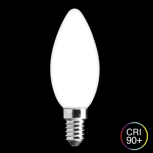 SATIN kronljus matt opal E14 4W 2700K dimbar